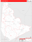San Jacinto County Wall Map Red Line Style